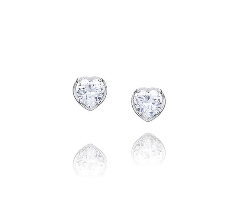 Ohrstecker Herz rhodiniert